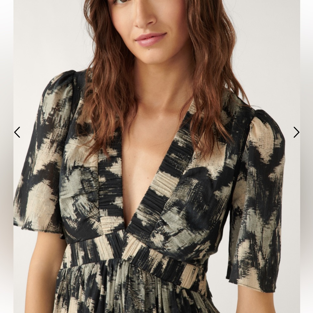 ba&sh Black and Cream Maxi Dress - Picture 9 of 12